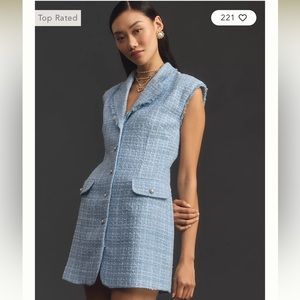 Anthropologie Tweed mini vest dress 💙 tags attached